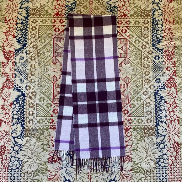 Kiltane of Scotland Purple Plaid Wool Scarf - Picture 2 of 5